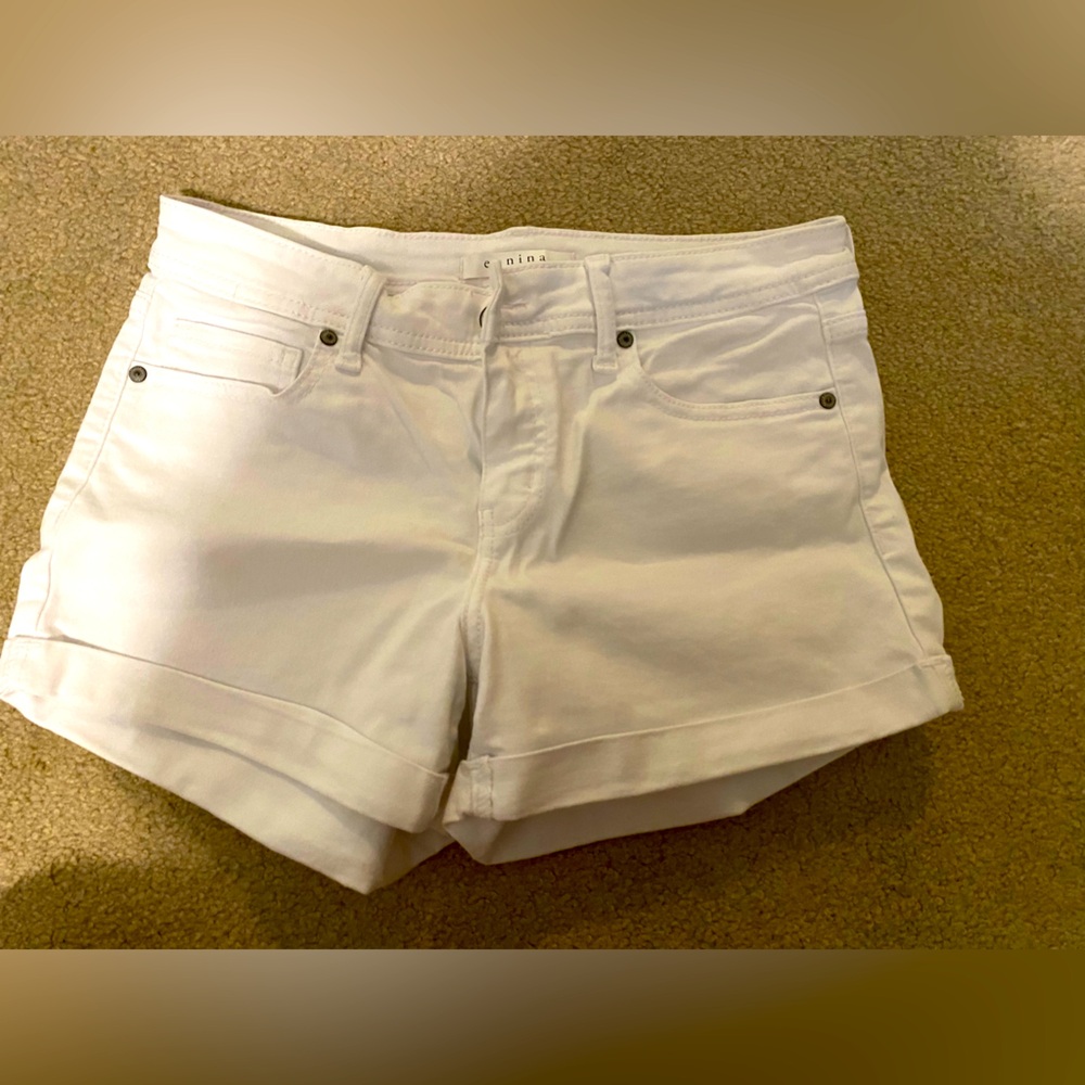 White denim shorts